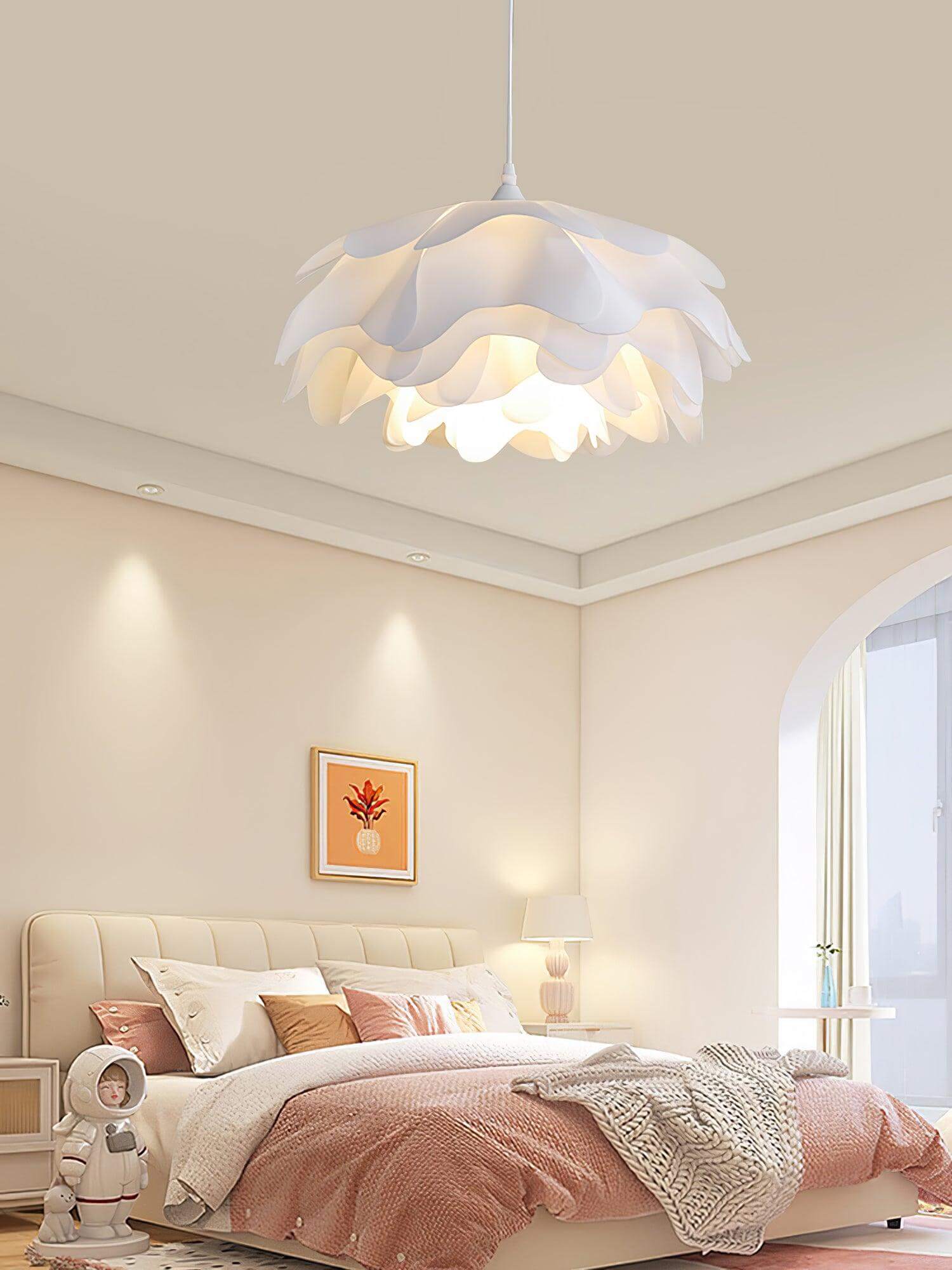 Flower-Shaped Pendant Light - White Pendant Light