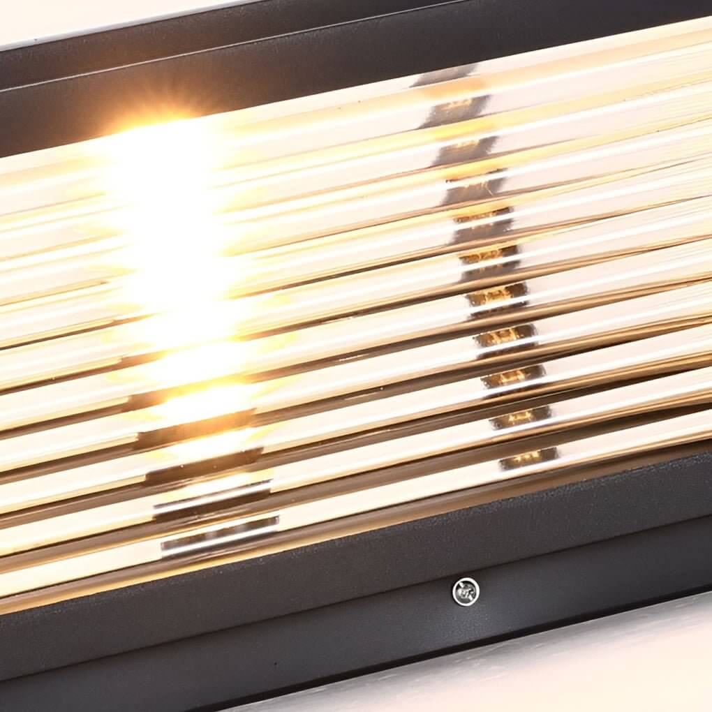 Modern LED Outdoor Post Lamp - Ribbed Glass