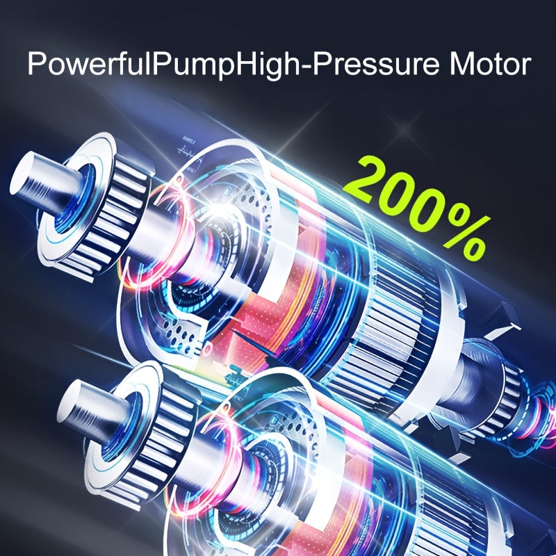 Portable Air Compressor – Smart Tyre Inflator with LCD Screen and LED Lights