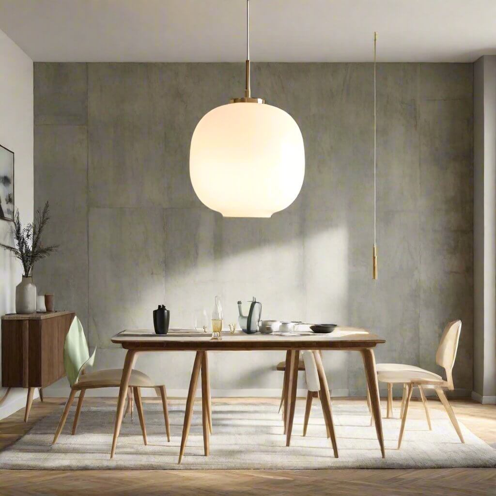 Modern Pendant Light - Opal Glass Design