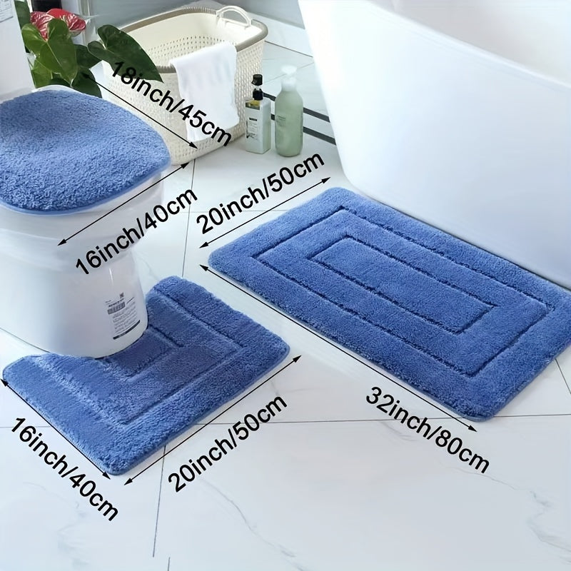 3-Piece Ultra-Fine Fibre Bathroom Mat Set – Quick-Drying and Absorbent