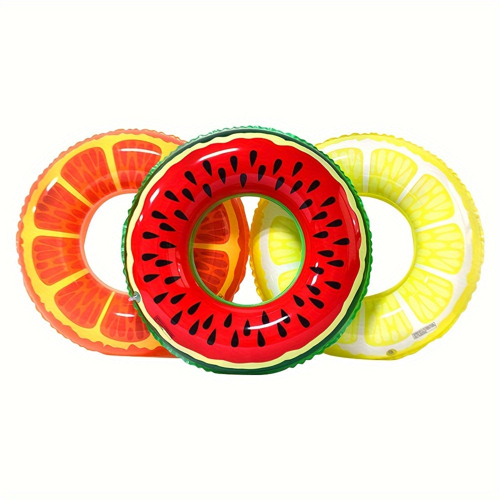 Fruit-Themed Inflatable Pool Floats – Set of 3 Durable Rings