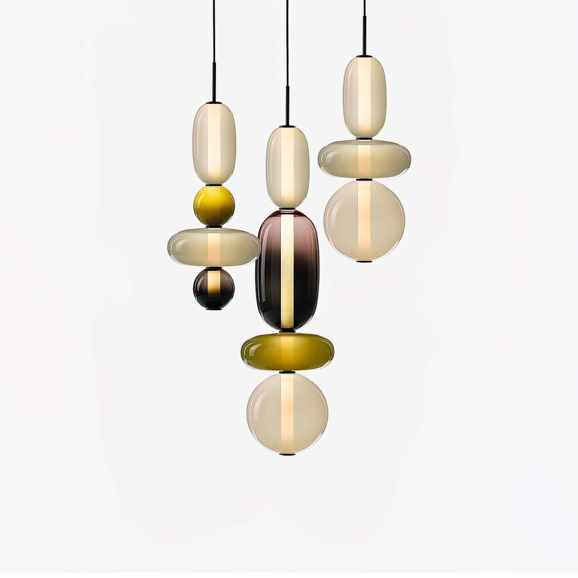 Modern Pendant Light with Coloured Glass