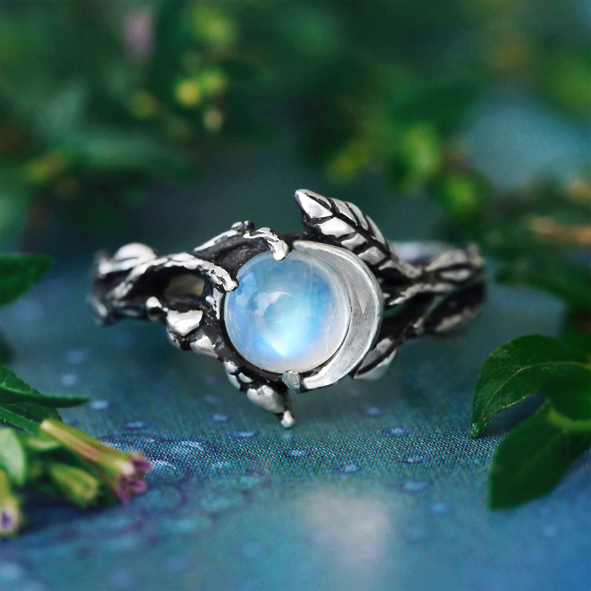 Stylish Moonstone Statement Ring – Iris