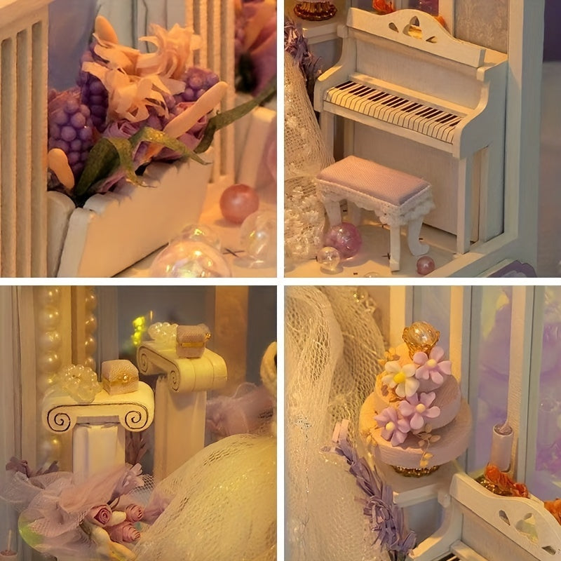 DIY Dollhouse Wedding Dress – 3D Building Set with Lighting and Decorative Furniture