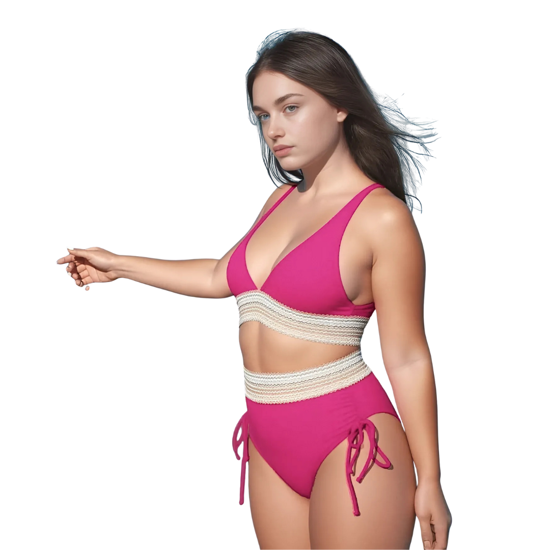 Elegant, high-waisted sculpting bikini
