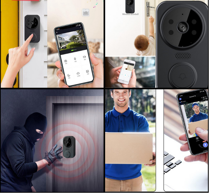 Black Smart Wi-Fi Doorbell with Camera – Noctiq