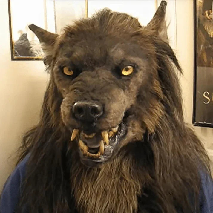 WolfLux LED Werewolf Mask | Glowing Eyes & Movable Ears for Perfect Cosplay & Halloween Costume