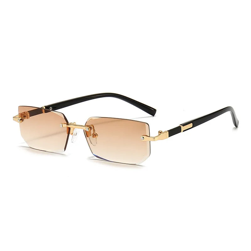 Stylish Rectangular Rimless Sunglasses for Women - KlaraView