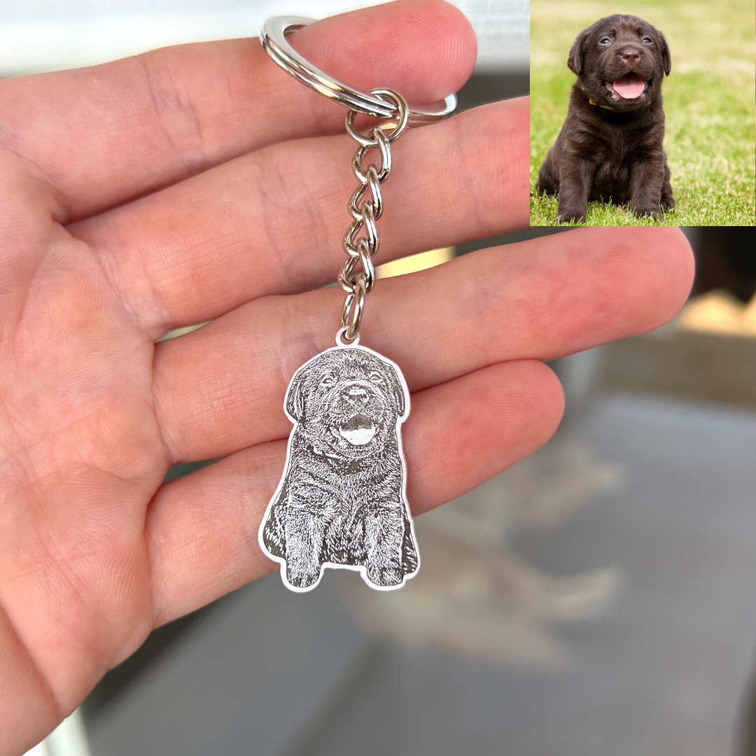 EternaPet Photo Keychain | High-Quality Stainless Steel Engraved Keepsake for Pet Lovers