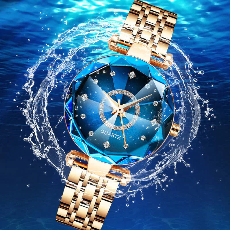 Waterproof Ladies' Watch with Starry Diamond Dial