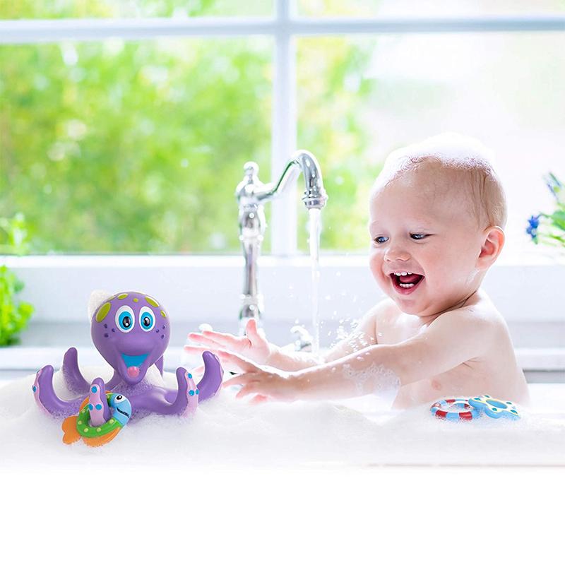 Children's Octopus Bath Toy with 5 Rings