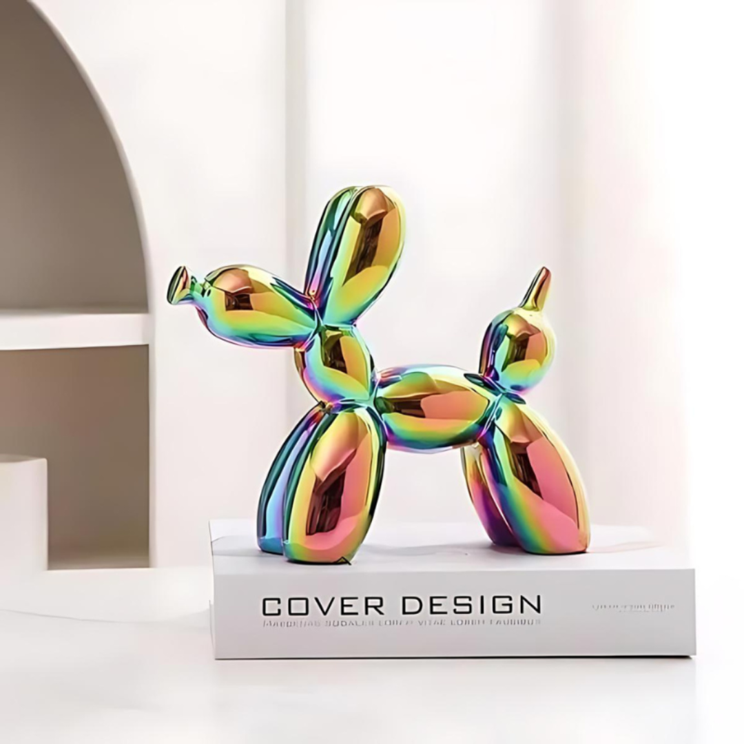 Ceramic Dog Sculpture | Balloon Dog Design | Decorative Artwork | Playful Eye-Catcher | High-Quality Material | Living Room Bedroom Office | Unique Modern Interior Decoration | Perfect Gift | Various Colours