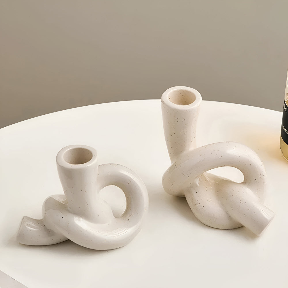 Minimalist Ceramic Knot Candle Holder – Stylish Home Decoration