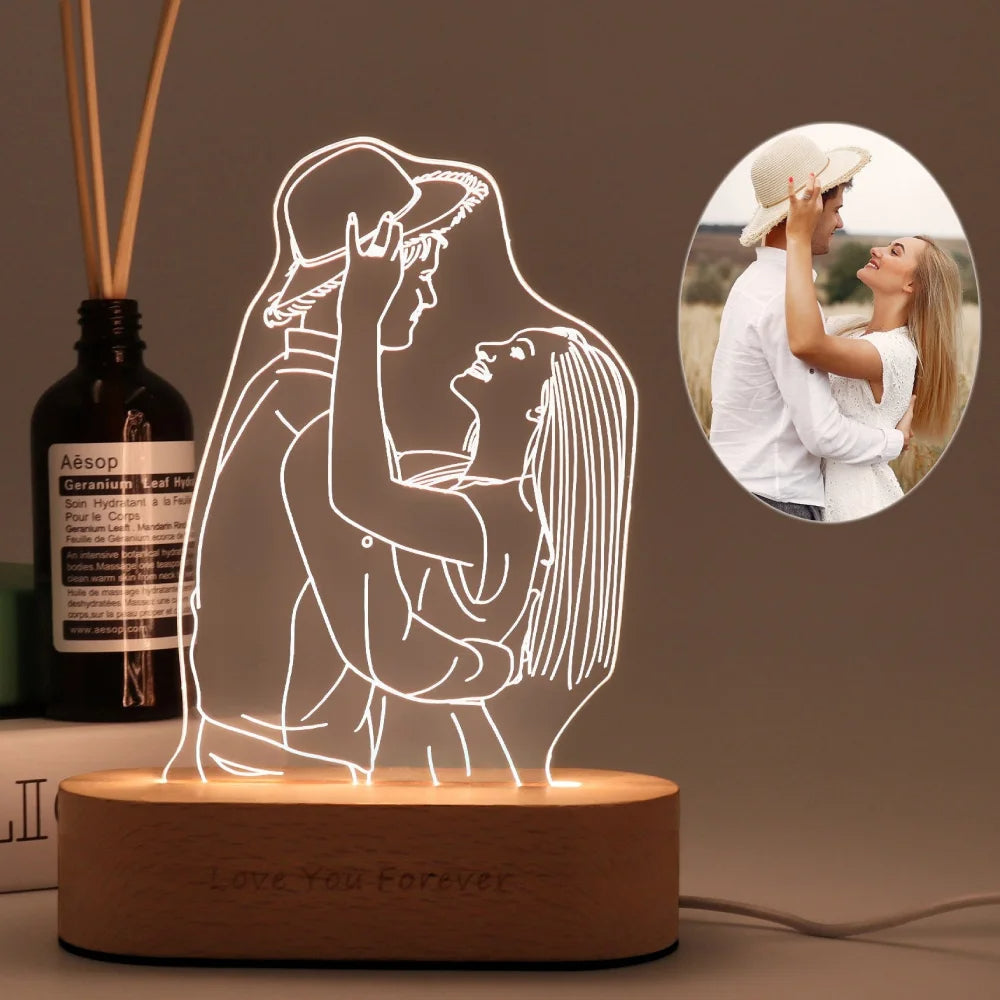 LuxeGlow Personalized LED Lamp | Romantic custom light for couples and special occasions