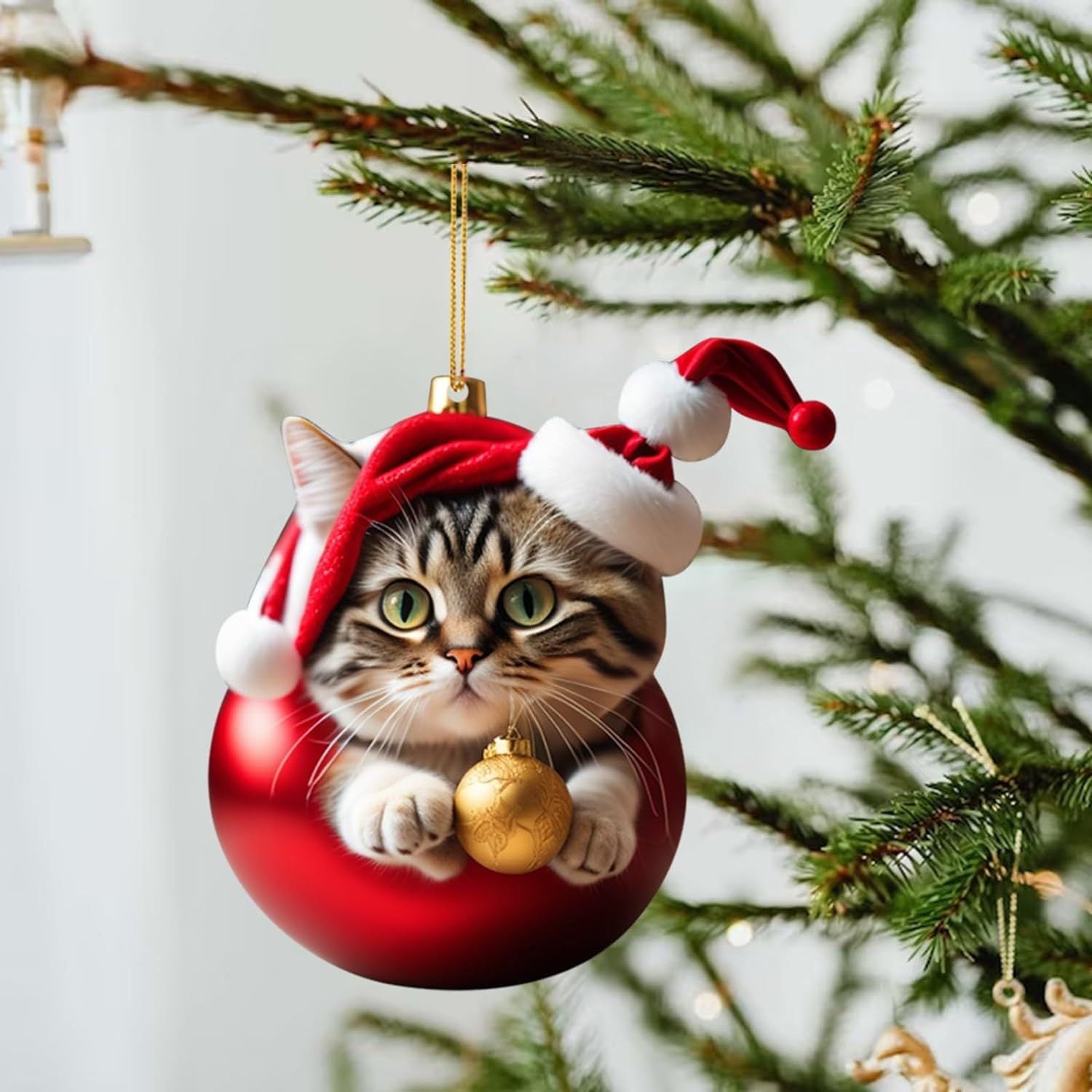 Christmas Cat Ornament - Cute Festive Tree Decoration