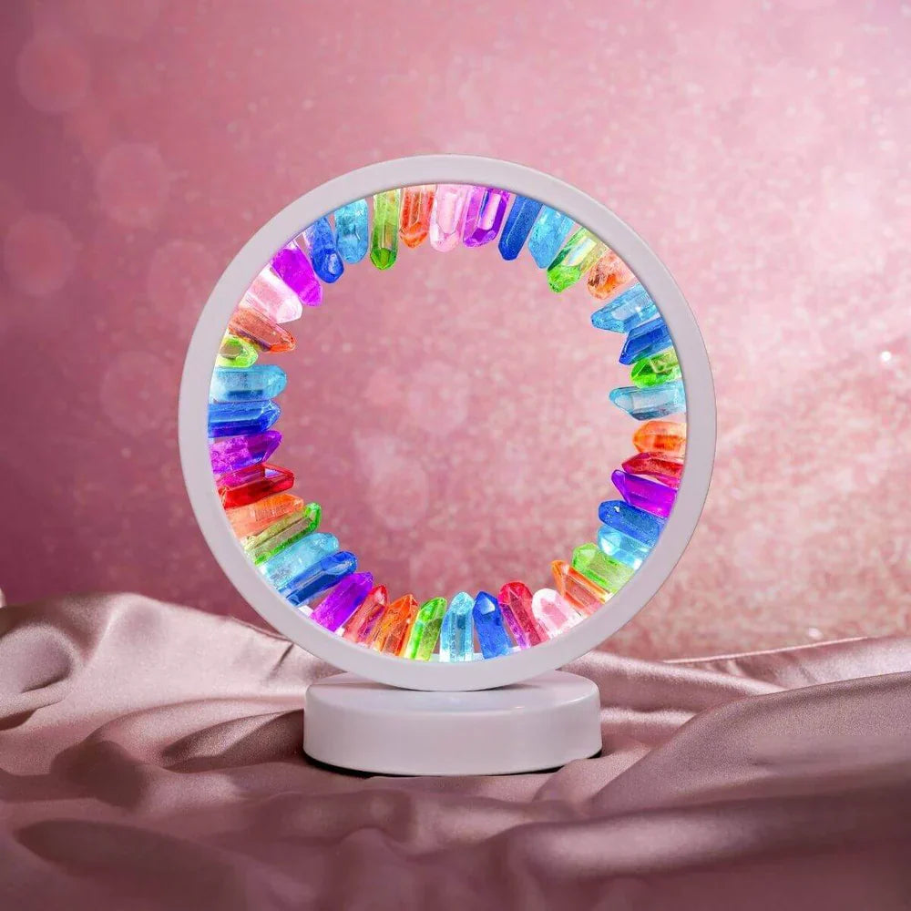 AuraGlow Premium Crystal Lamp | Mood-enhancing nightlight with sleek design and USB power