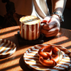 RetroChic Ceramic Coffee Set | Durable hand-painted mug and saucer for sophisticated beverage moments