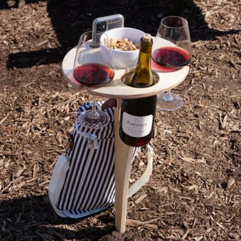 Portable Wine Table for Outdoor Use