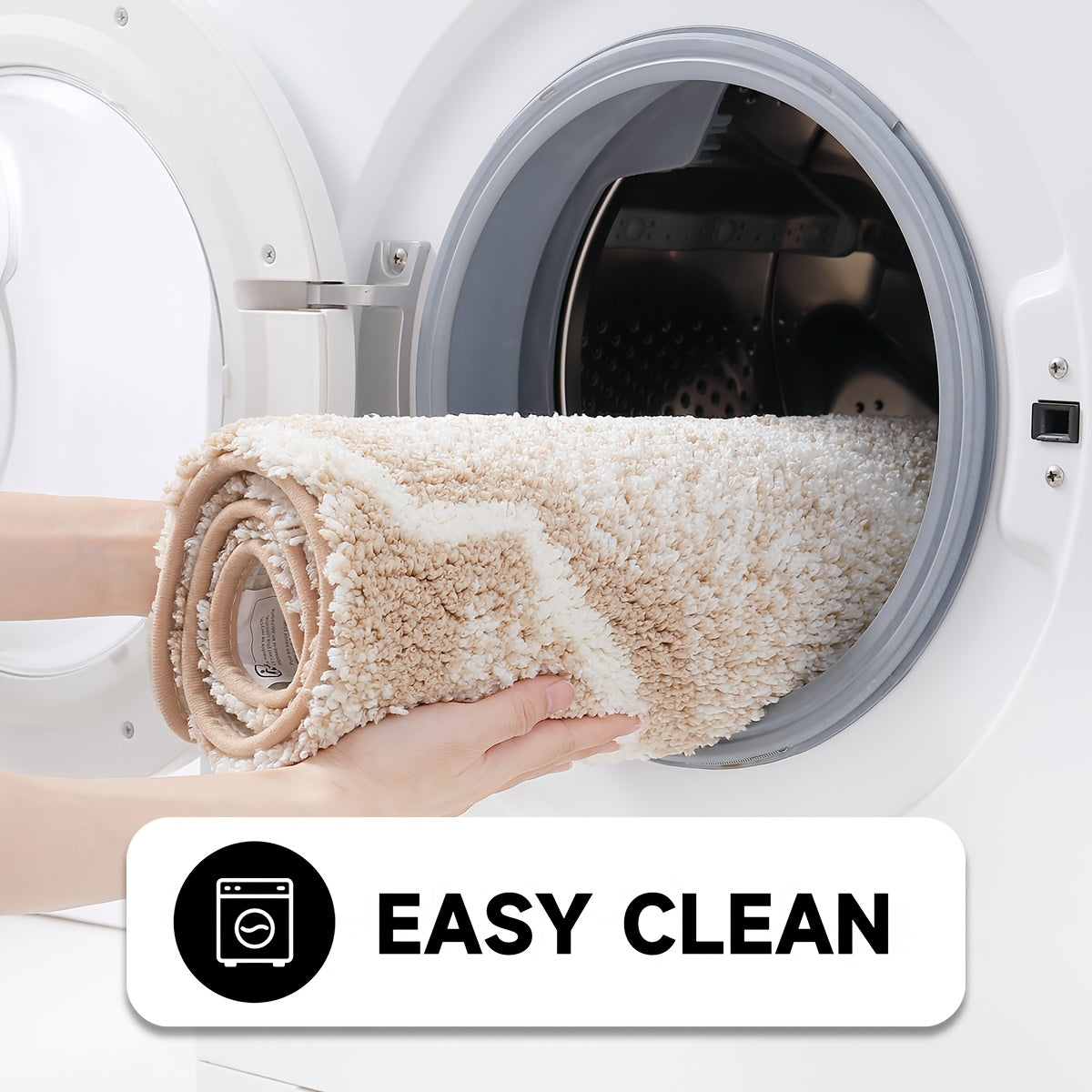 Fluffy Flocking Bath Mat – Absorbent and Soft for Bathroom or Kitchen