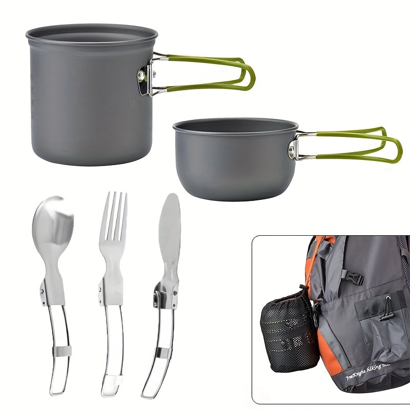 Folding Cooking Set made of Aluminium Alloy – Lightweight and Durable for Camping, Hiking, and Picnicking