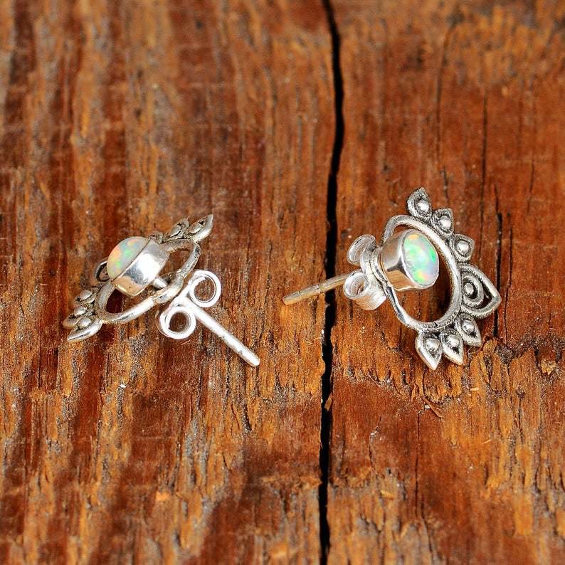 Natural Opal Lotus Earrings – Sophia