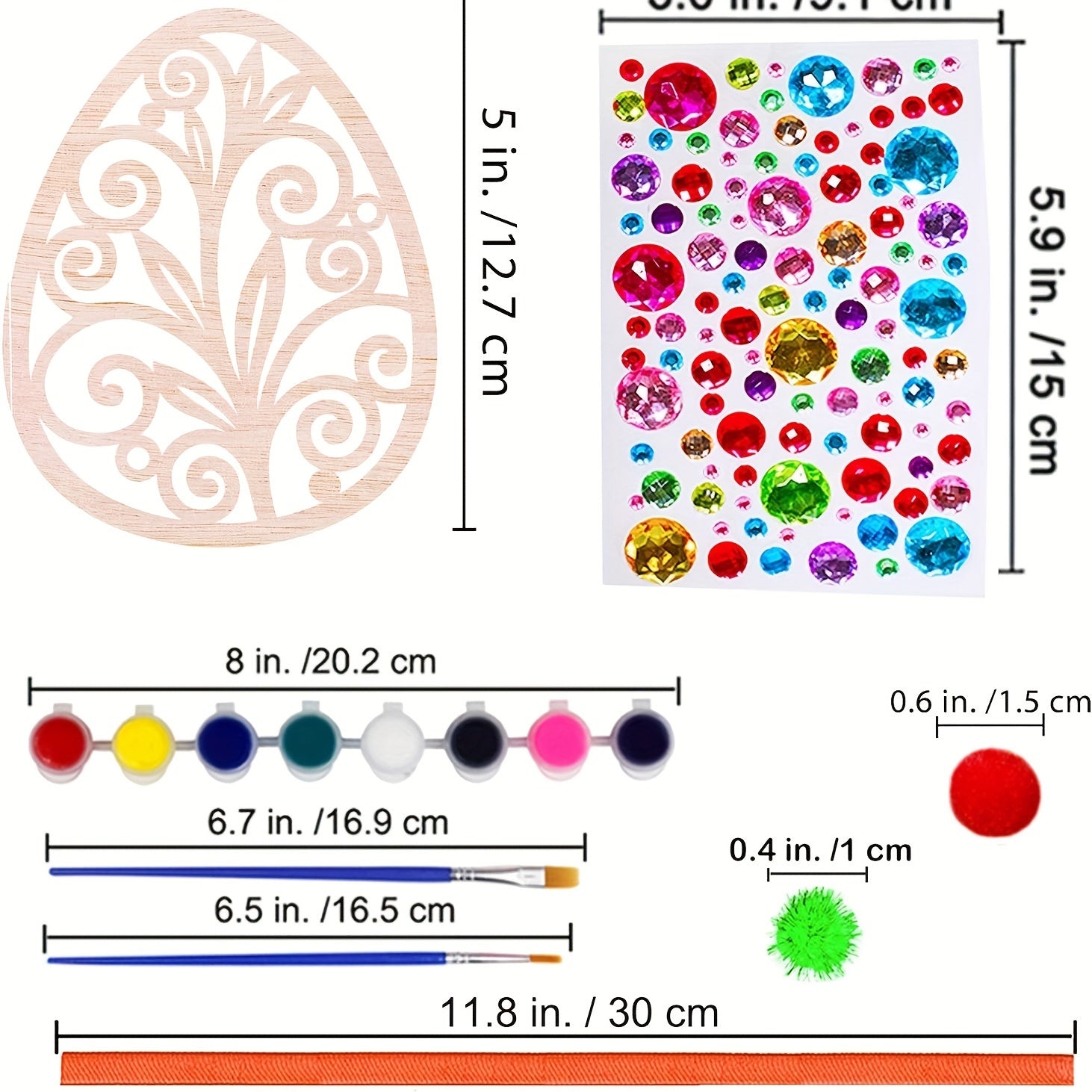 DIY Easter Egg Craft Kit – Decorate Your Own Colourful Wooden Easter Eggs for Easter