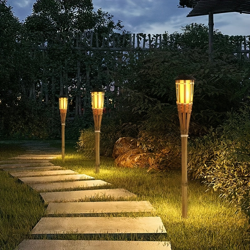 Solar Bamboo Flame Lantern – Atmospheric and Natural