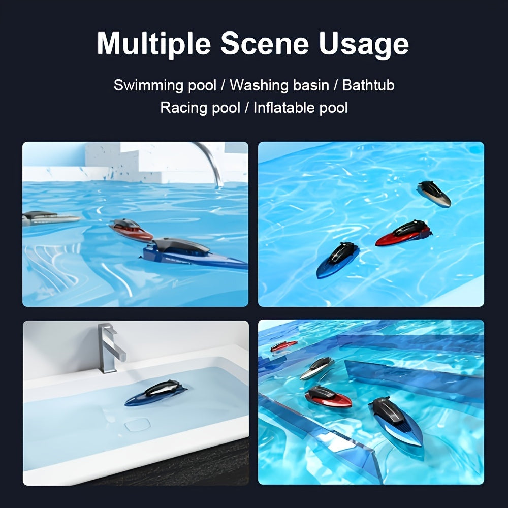 Water Mini Toy Boat – Remote Controlled with LED Lighting