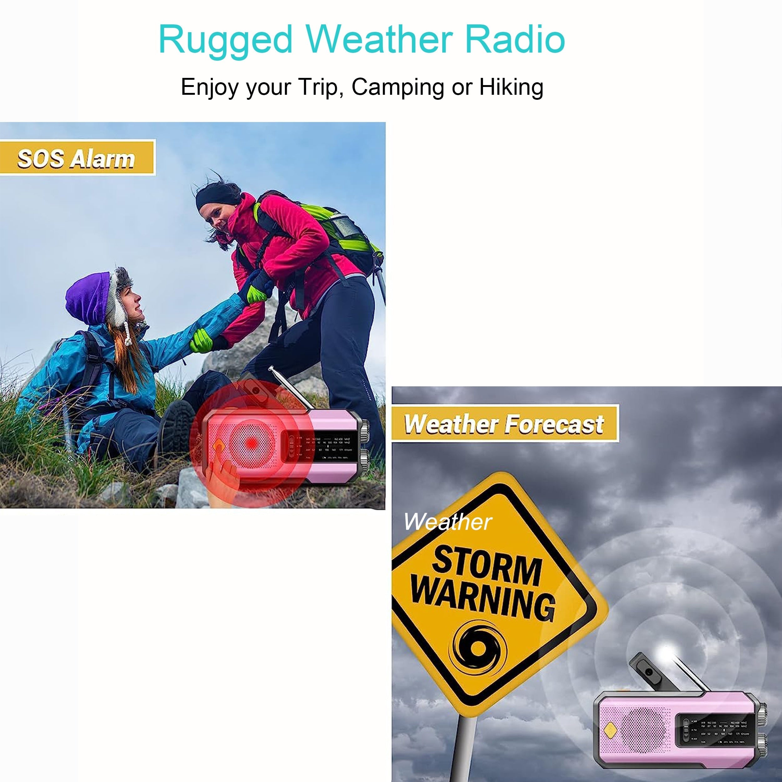 Daykit Portable AM/FM Radio – With Solar Panel and Flashlight