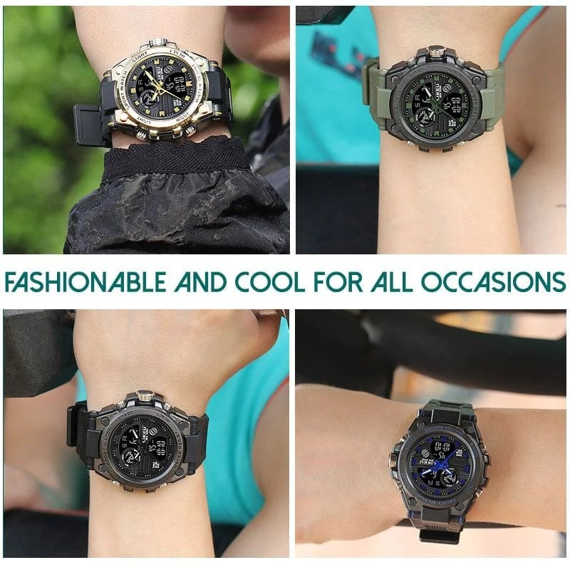 ⌚Sporty Dual-Display Mode Multifunctional Waterproof Illuminated Men's Wristwatch