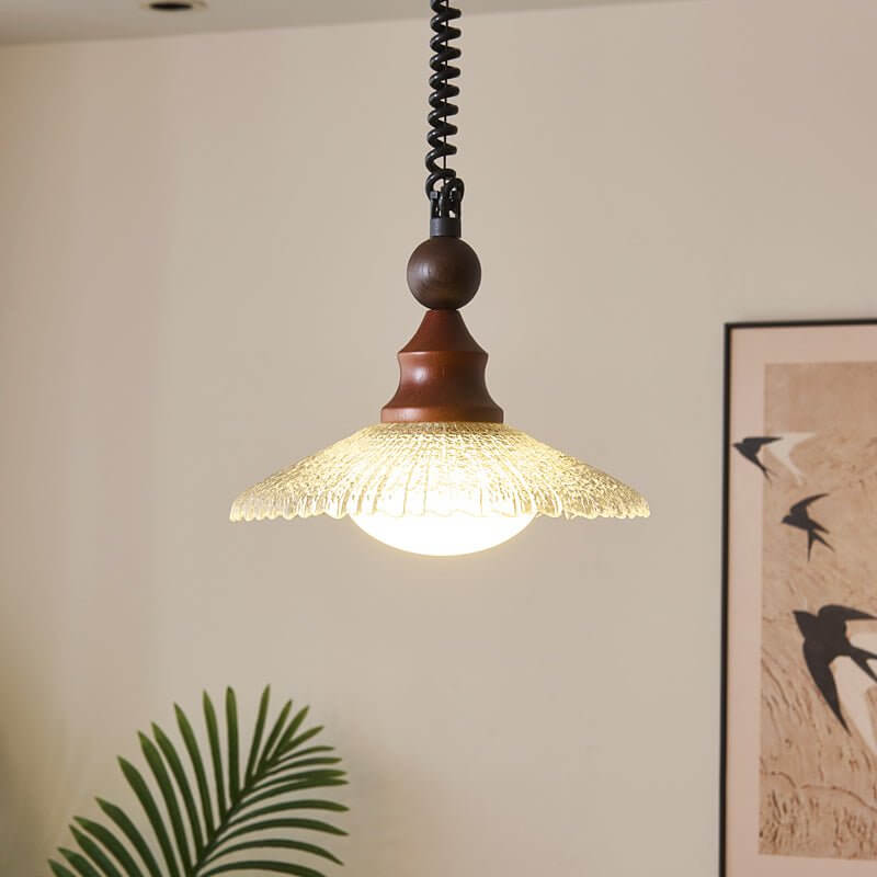 Pendant Light with Wooden Accents