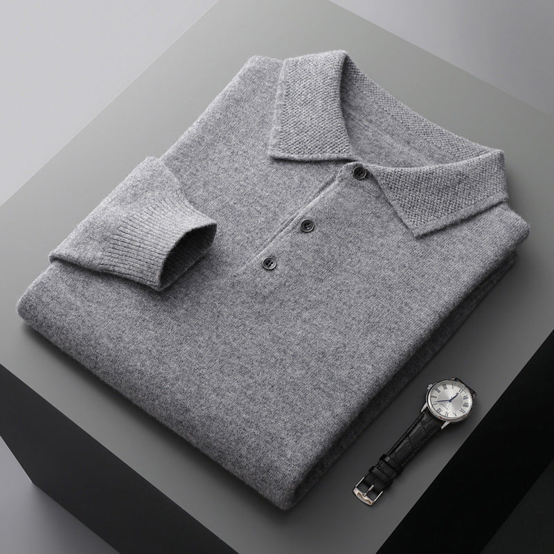 Meriwarm Longsleeve Polo | Men's Clothing | Luxury polo made from merino wool and cashmere for winter