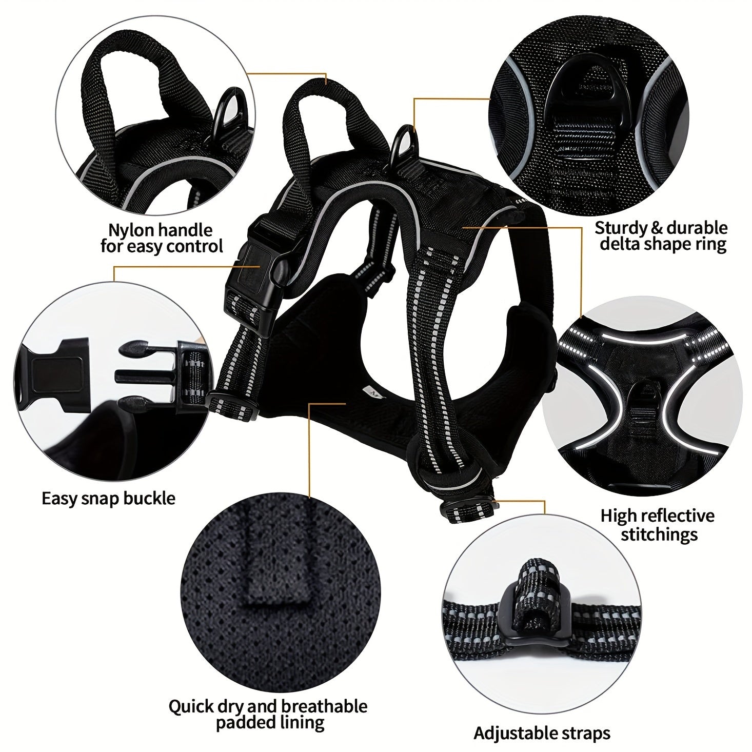 Reflective Dog Harness with Leash Set - Adjustable and Safe for Walking and Training