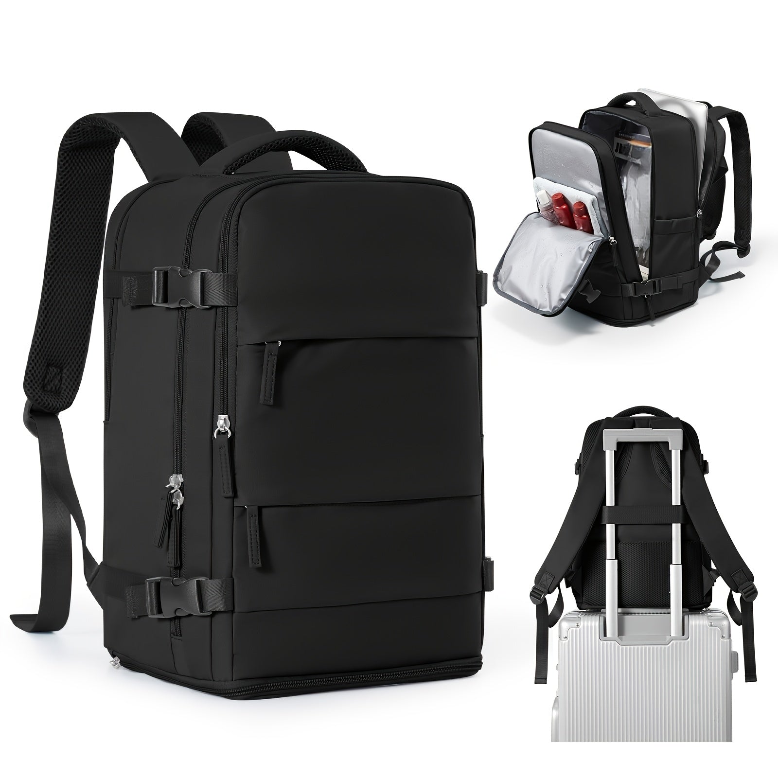 Multifunctional Travel & Day Backpack with Shoe Compartment and Waterproof Compartments
