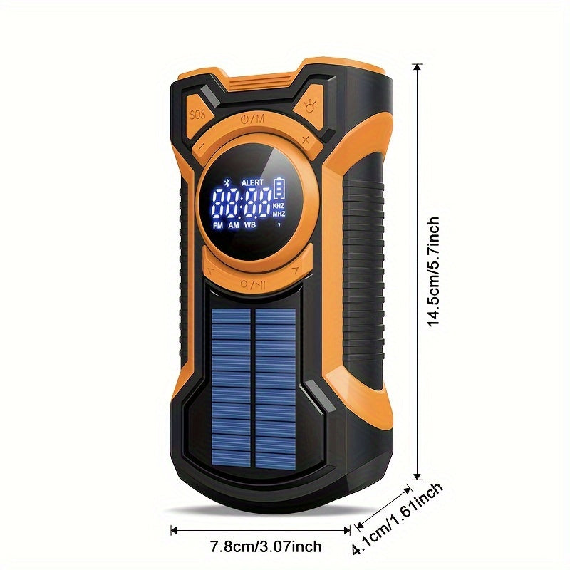 All-in-One Emergency Radio with Hand Crank and Solar Panel – For Camping and Emergencies