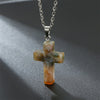 Necklace with Cross made of Natural Gemstones – Seraphina