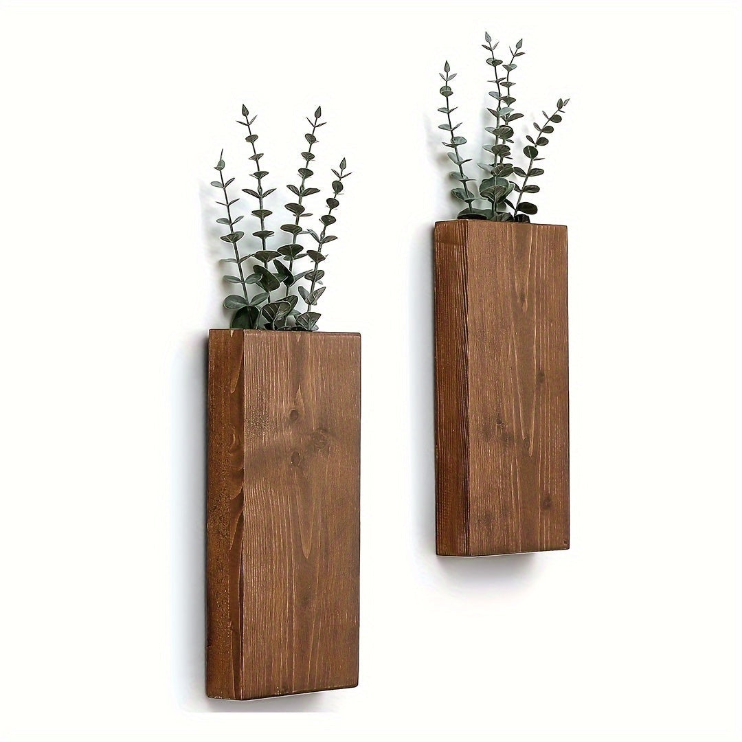 Rustic Wooden Wall Vase - Natural Atmosphere for Any Interior