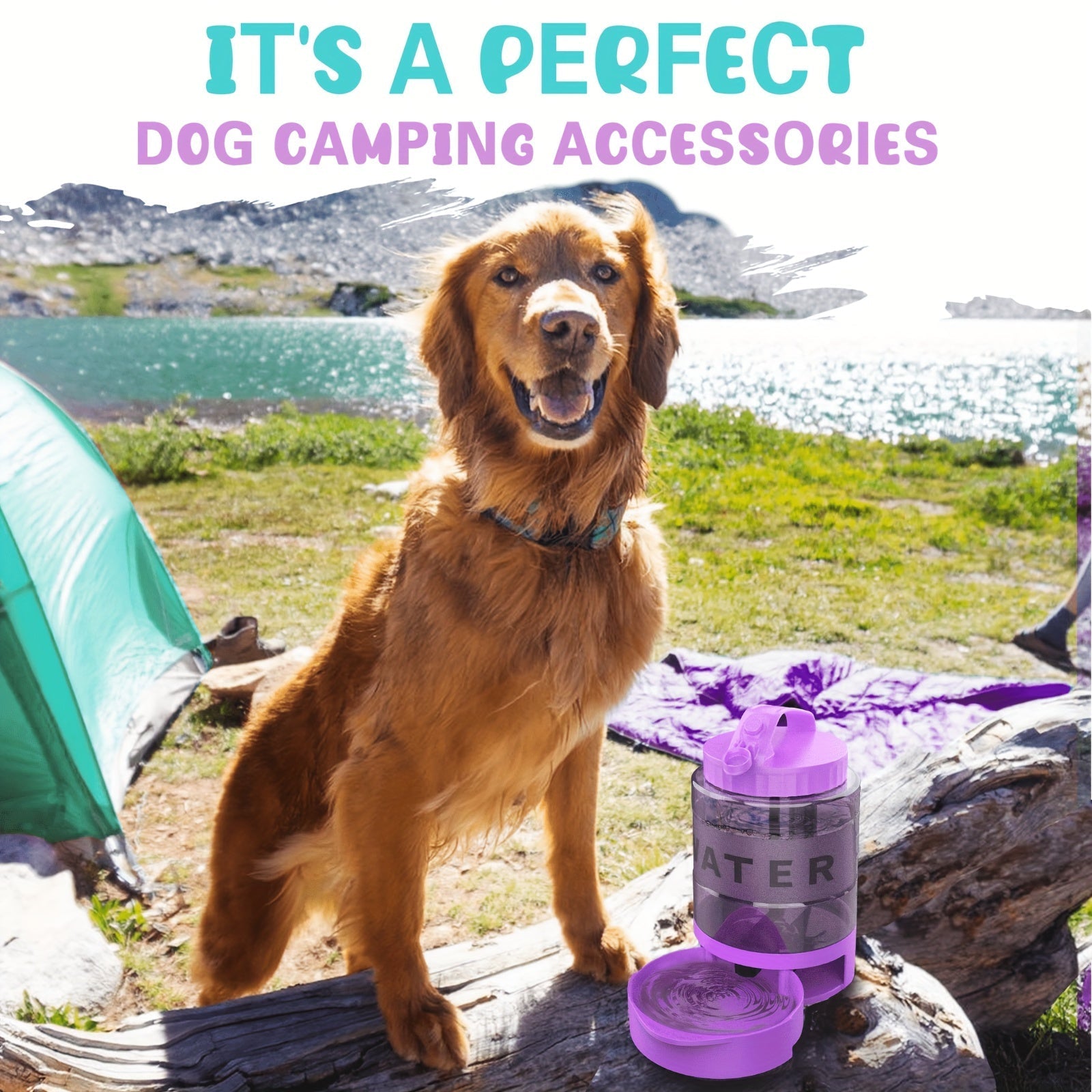 Large Capacity 74oz Dog Water Bottle – Portable Bowl for Outdoor Adventures