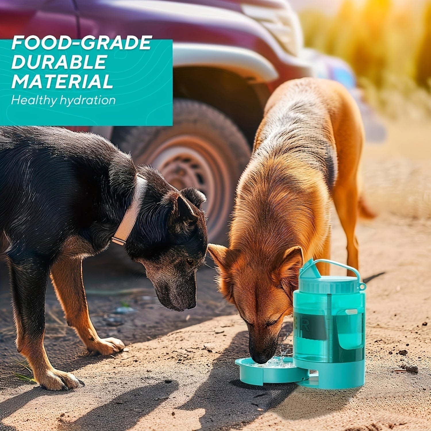 Large Capacity 74oz Dog Water Bottle – Portable Bowl for Outdoor Adventures