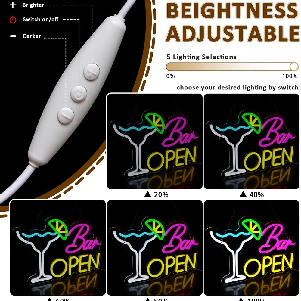Illuminated Sign "Bar Open" – Atmospheric Decoration