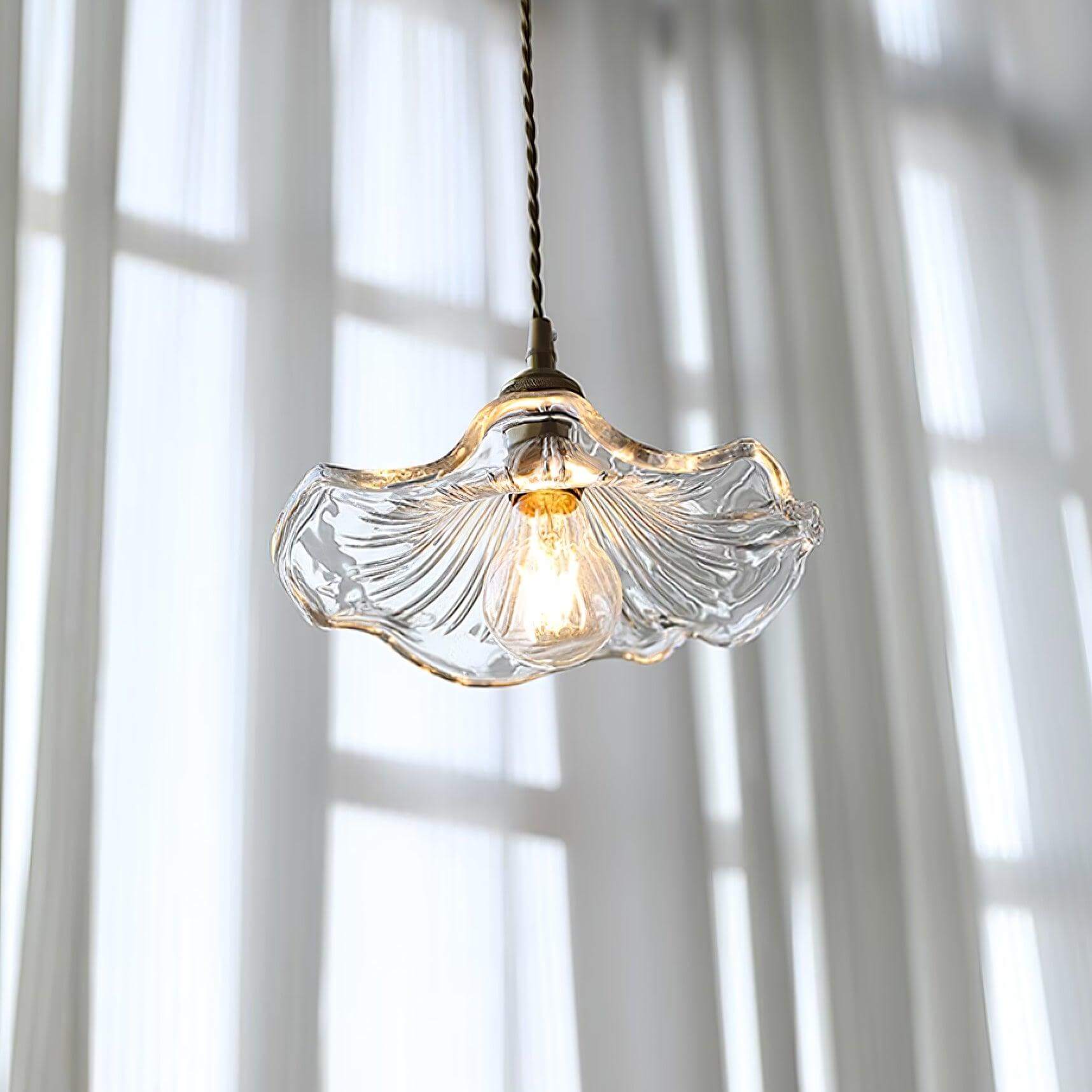Glass Flower Pendant Light - Retro Design Lighting