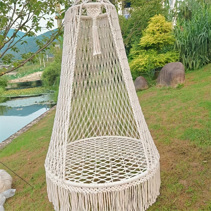 BohoSwing Handwoven Hanging Chair – Relaxed Bohemian Vibes