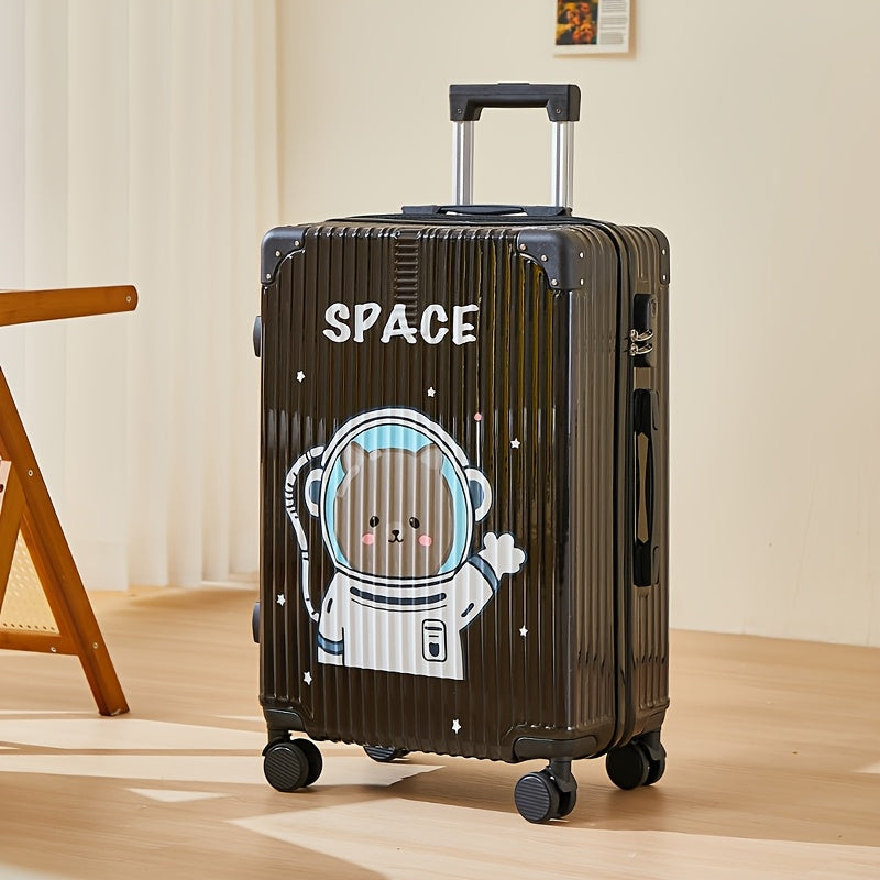 Luxury Graffiti Suitcase with Space Theme – 24 Inch Airline Case with Spinner Wheels and TSA Lock