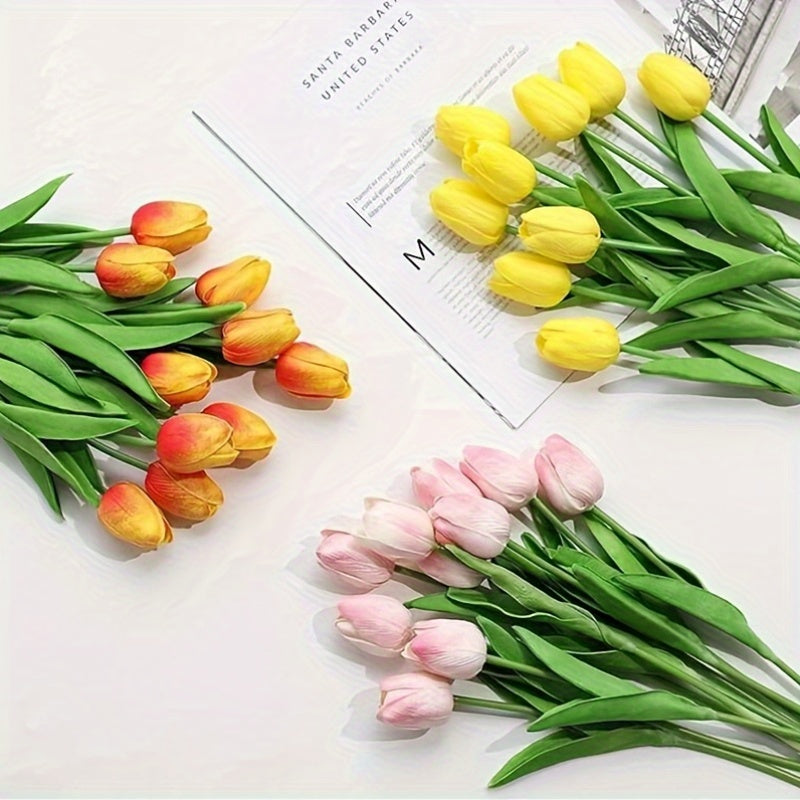 Set of 15 Realistic Art Tulips – Perfect for Weddings, Parties, and Home Decoration