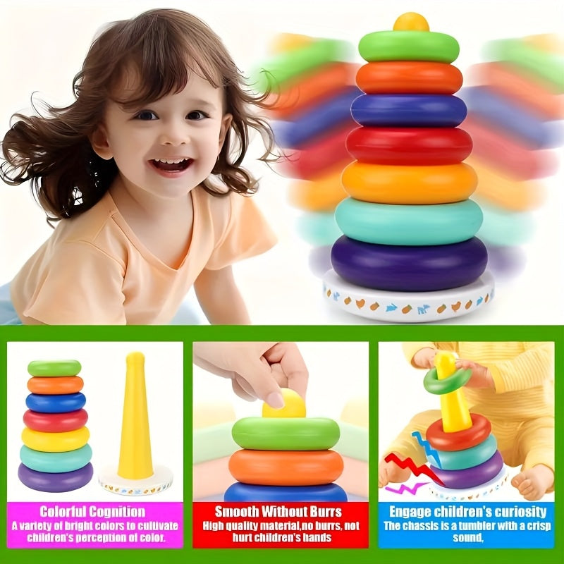 Educational Colourful Rainbow Stacking Tower – Enhance Colour Recognition and Motor Skills