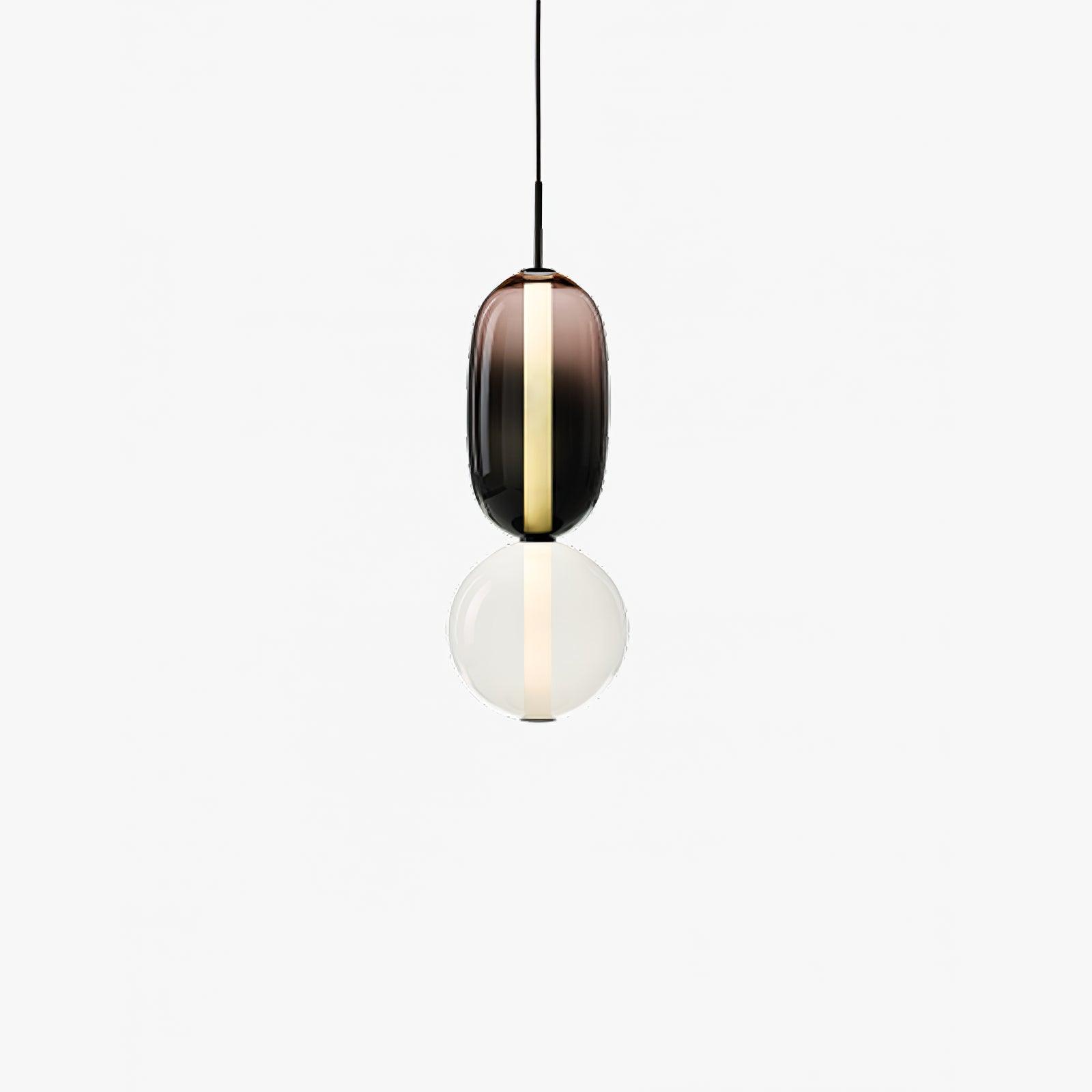 Modern Pendant Light with Coloured Glass