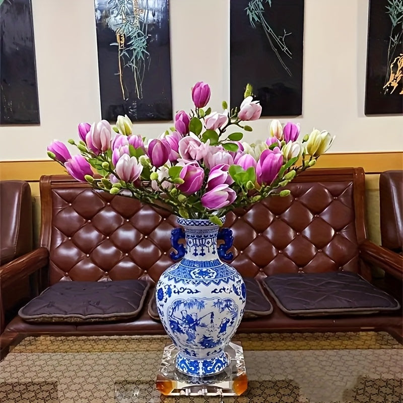 Set of 4 Realistic Magnolia Flowers – Elegant and Timeless for Weddings and Luxury Decoration