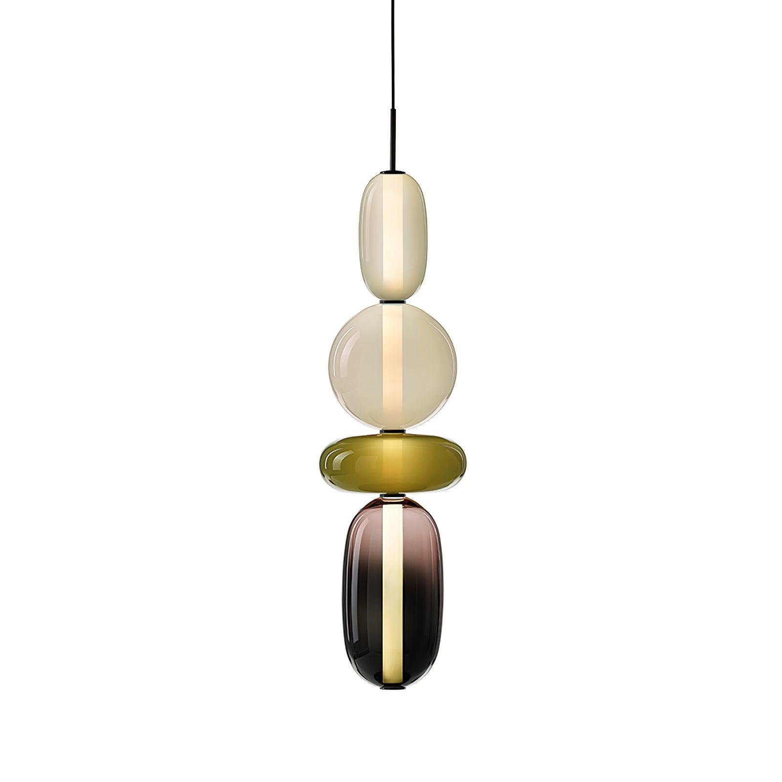 Modern Pendant Light with Coloured Glass