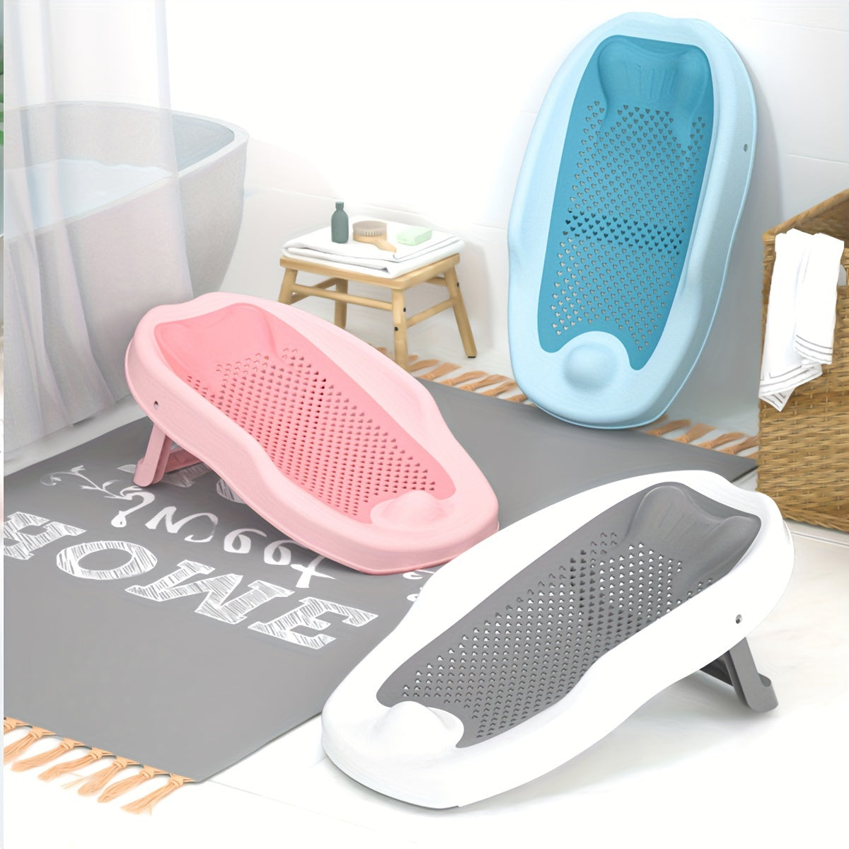 Foldable Bath Seat for Children - Fish-Shaped, Non-Slip Bath Support for Safe Bathing